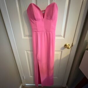 Amanda Uprichard Strapless Fuchsia Gown